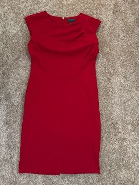 The Limited Red Cap-Sleeve Sheath Dress